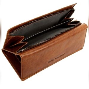 Spikes & Sparrow Brooklyn East West Ladies Wallet in Brandy Genunie Leather